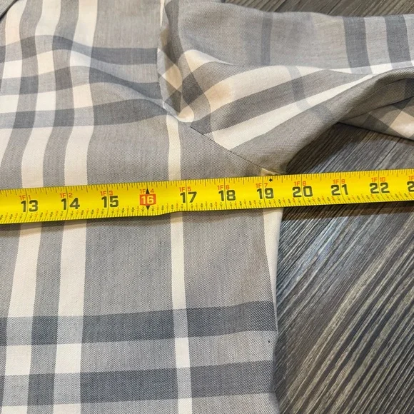 BURBERRY BRIT Women’s 3/4 Sleeve Plaid Button Down 100% Cotton Shirt Size Medium - Picture 8 of 12
